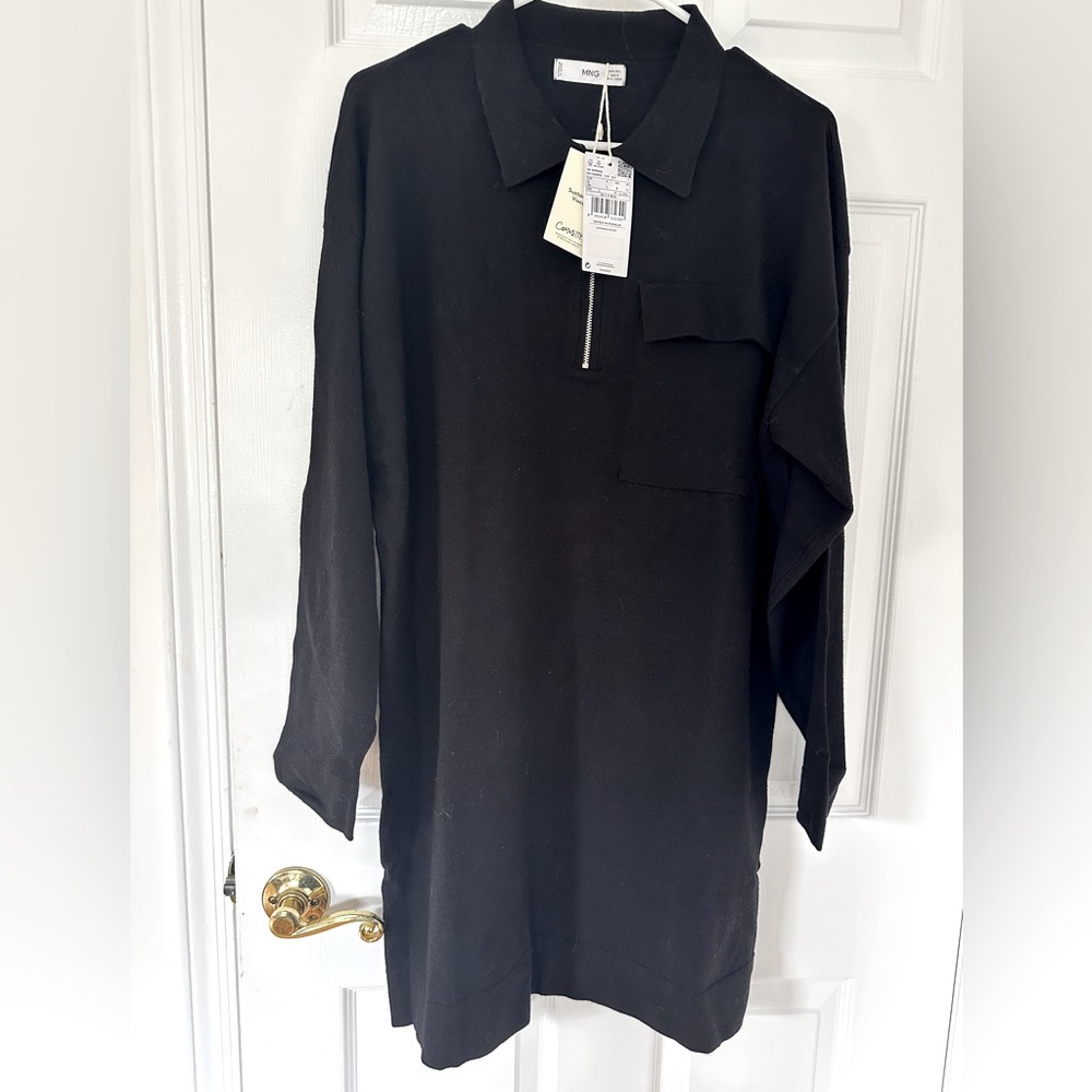 NEW WITH TAGS. Mango Black winter dress. Size L